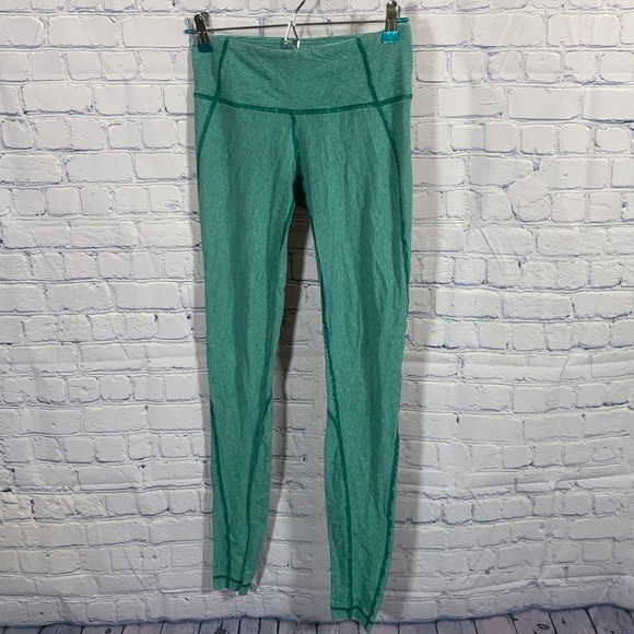 Lululemon Wunder Under Pant Stripes Forage Teal Athleisure Rich Mom Activewear 6 - Picture 1 of 5